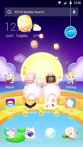 Rabbits-APUS Launcher theme - Image screenshot of android app