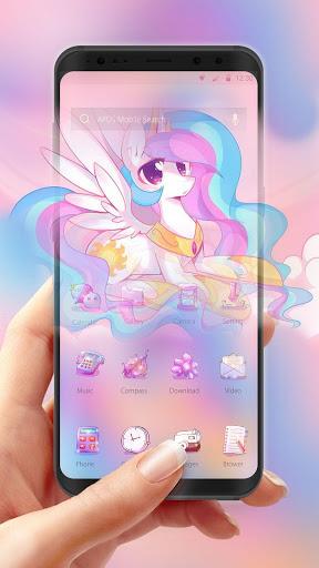 lovely rainbow unicorn-APUS Launcher theme - عکس برنامه موبایلی اندروید