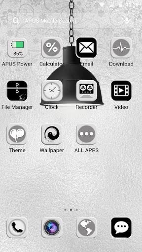 Black & White Light APUS Launcher theme - عکس برنامه موبایلی اندروید