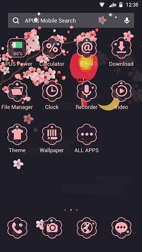 Night Flower APUS Launcher theme - Image screenshot of android app