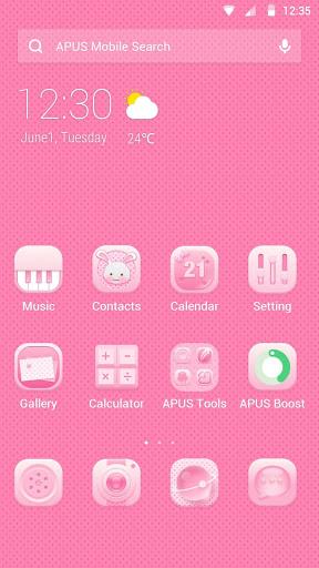 Pink Girl-APUS Launcher theme - Image screenshot of android app