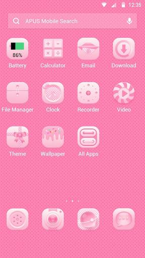 Pink Girl-APUS Launcher theme - Image screenshot of android app