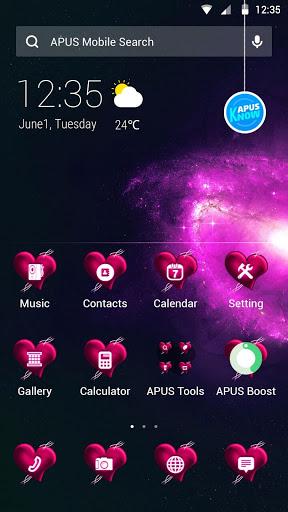 Pink lovely heart wallpaper & theme - Image screenshot of android app