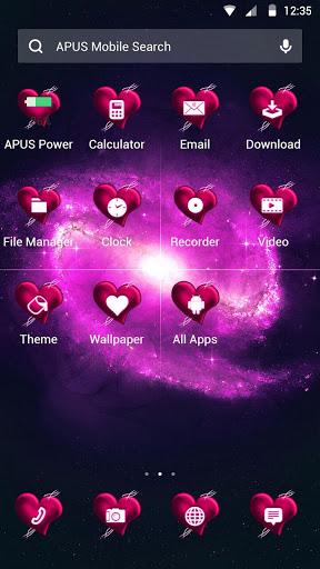 Pink lovely heart wallpaper & theme - Image screenshot of android app