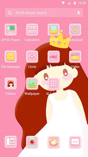 Pink girl theme - Image screenshot of android app