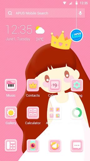 Pink girl theme - Image screenshot of android app