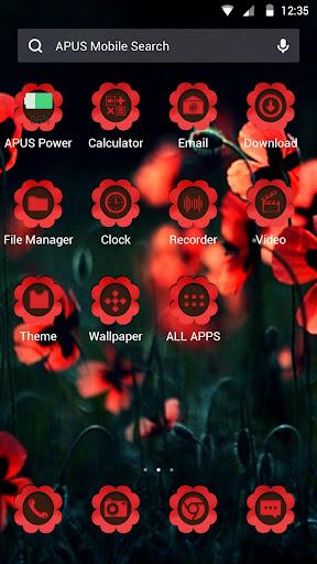 Red Flower-APUS Launcher theme - عکس برنامه موبایلی اندروید