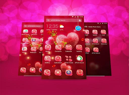 Red rose love-APUS launcher  free theme - Image screenshot of android app