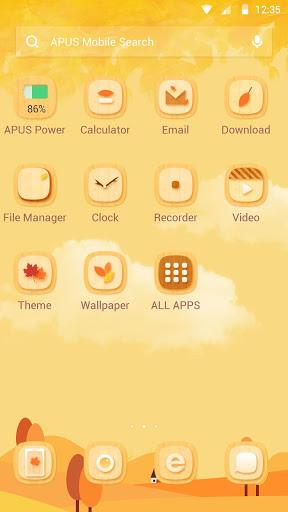 Simple Autumn leaves APUS theme & wallpapers - Image screenshot of android app