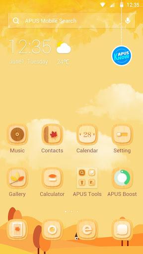 Simple Autumn leaves APUS theme & wallpapers - Image screenshot of android app