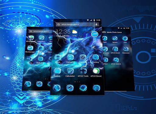 Starlight Galaxy Ice  Wolf-APUS Launcher theme - Image screenshot of android app