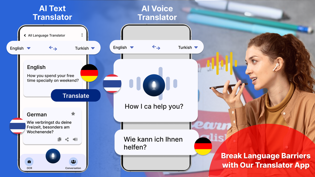 Smart Language Translator App - عکس برنامه موبایلی اندروید