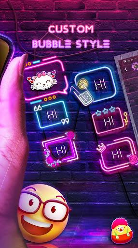 Neon Messenger for SMS - Emojis, original stickers - عکس برنامه موبایلی اندروید