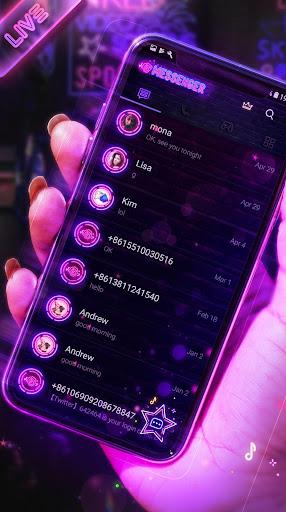 Neon Messenger for SMS - Emojis, original stickers - عکس برنامه موبایلی اندروید