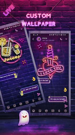 Neon Messenger for SMS - Emojis, original stickers - عکس برنامه موبایلی اندروید