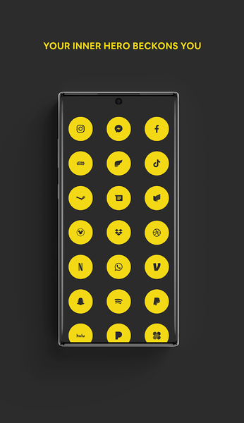 Black & Yellow - A Flatcon Icon Pack - عکس برنامه موبایلی اندروید