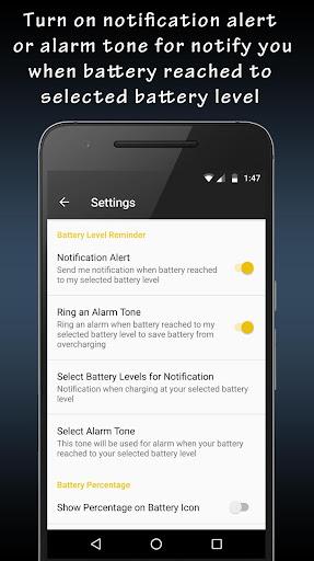 Battery Full Alarm - Image screenshot of android app