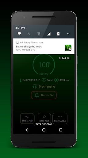 Full Battery Alarm - عکس برنامه موبایلی اندروید