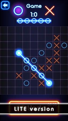 Tic Tac Toe glow - Puzzle Game - Gameplay image of android game