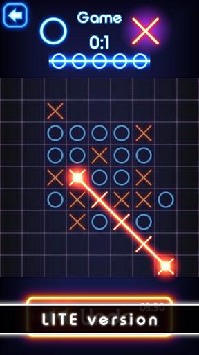 Tic Tac Toe glow - Puzzle Game - Gameplay image of android game