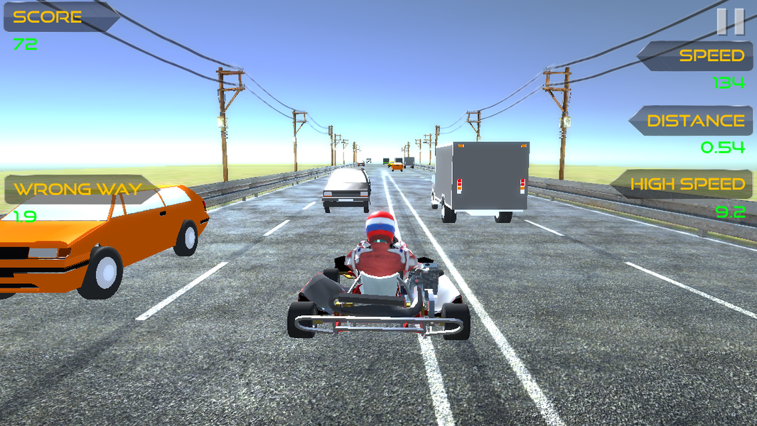 Traffic Go Kart Racer 3D - Gameplay image of android game