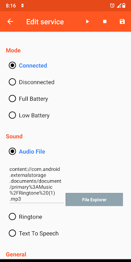 Battery Sound Notification - Image screenshot of android app