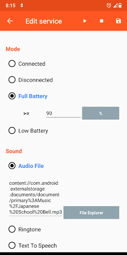 Battery Sound Notification - عکس برنامه موبایلی اندروید