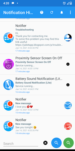 Notification History Log - عکس برنامه موبایلی اندروید