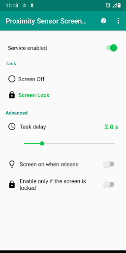 Proximity Sensor Screen Off (Pocket Mode) - عکس برنامه موبایلی اندروید