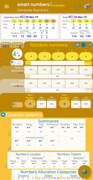 smart numbers for EuroJackpot - عکس برنامه موبایلی اندروید