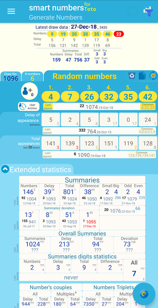 smart numbers for Toto(Singapo - Image screenshot of android app