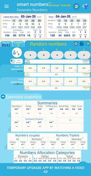 smart numbers for Fantasy5 (Fl - Image screenshot of android app