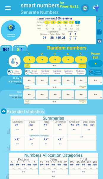 smart numbers for PowerBall(So - عکس برنامه موبایلی اندروید