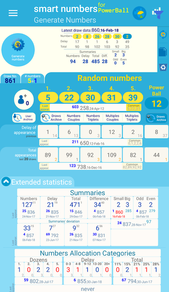 smart numbers for PowerBall(So - عکس برنامه موبایلی اندروید