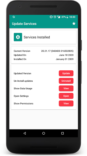 Update Services & Info - Image screenshot of android app