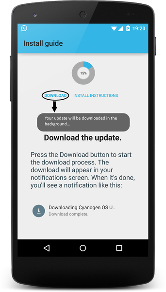 Cyanogen Update Tracker - Image screenshot of android app