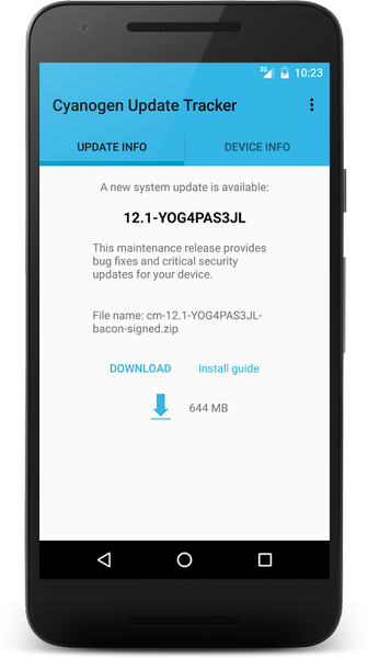 Cyanogen Update Tracker - عکس برنامه موبایلی اندروید