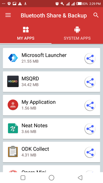 Bluetooth App Share + Backup - Image screenshot of android app