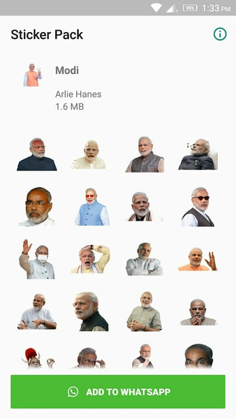 Modi Sticker for WhatsApp - Image screenshot of android app