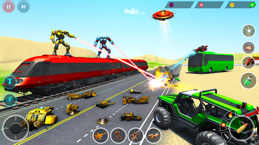 Army Bus Robot Bus Game ۳D - عکس بازی موبایلی اندروید