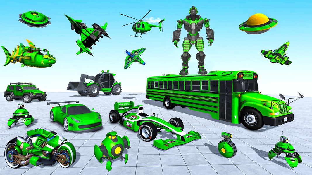 Army Bus Robot Bus Game 3D - Gameplay image of android game