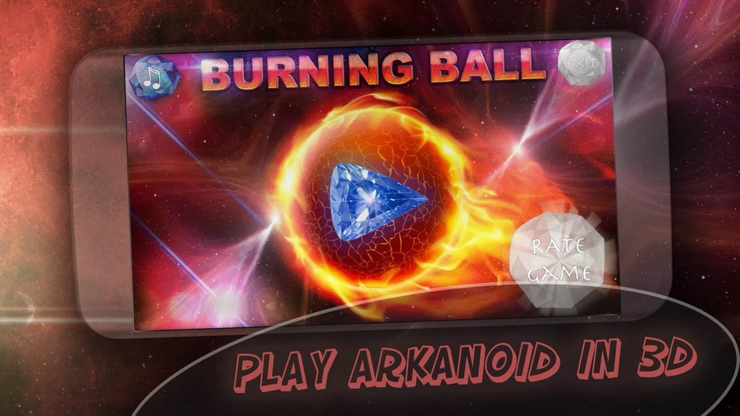 Brick Breaker: Burning Ball 3D - Gameplay image of android game