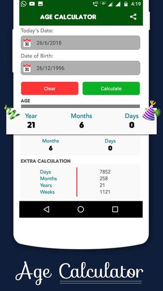 Age Calculator - عکس برنامه موبایلی اندروید