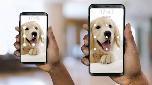 Puppy Dog Pattern Lock Screen - Image screenshot of android app