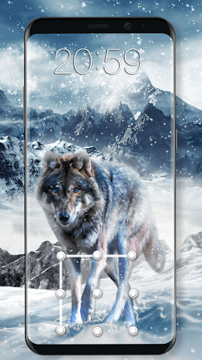 Wolf Pattern Lock Screen - Image screenshot of android app