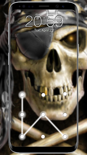 Skull Pattern Lock Screen - Image screenshot of android app