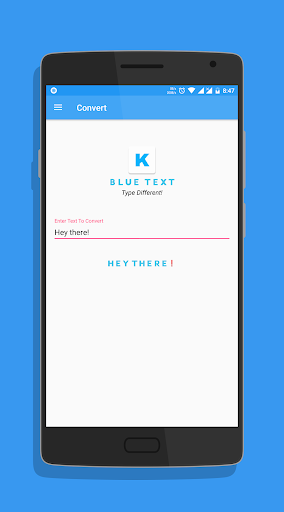 Blue Text - Keyboard + Converter - عکس برنامه موبایلی اندروید