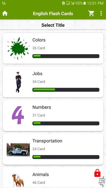 فلش کارت انگلیسی - Image screenshot of android app