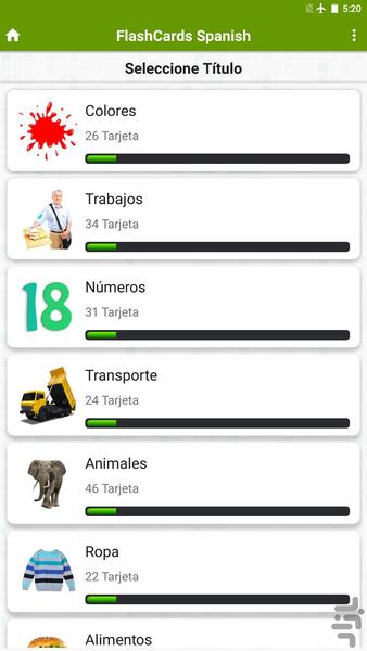 Spanish Flash Cards - Image screenshot of android app