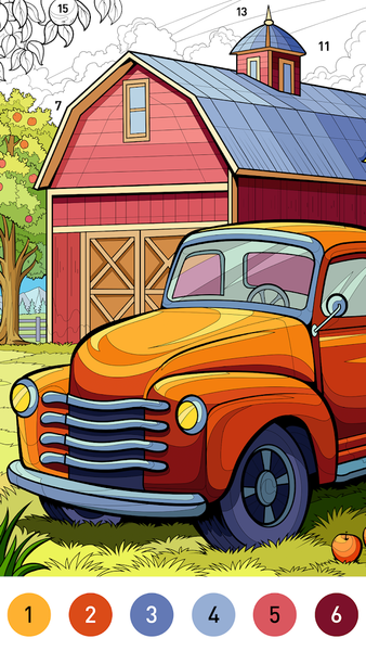 Farm Color by number game - Gameplay image of android game